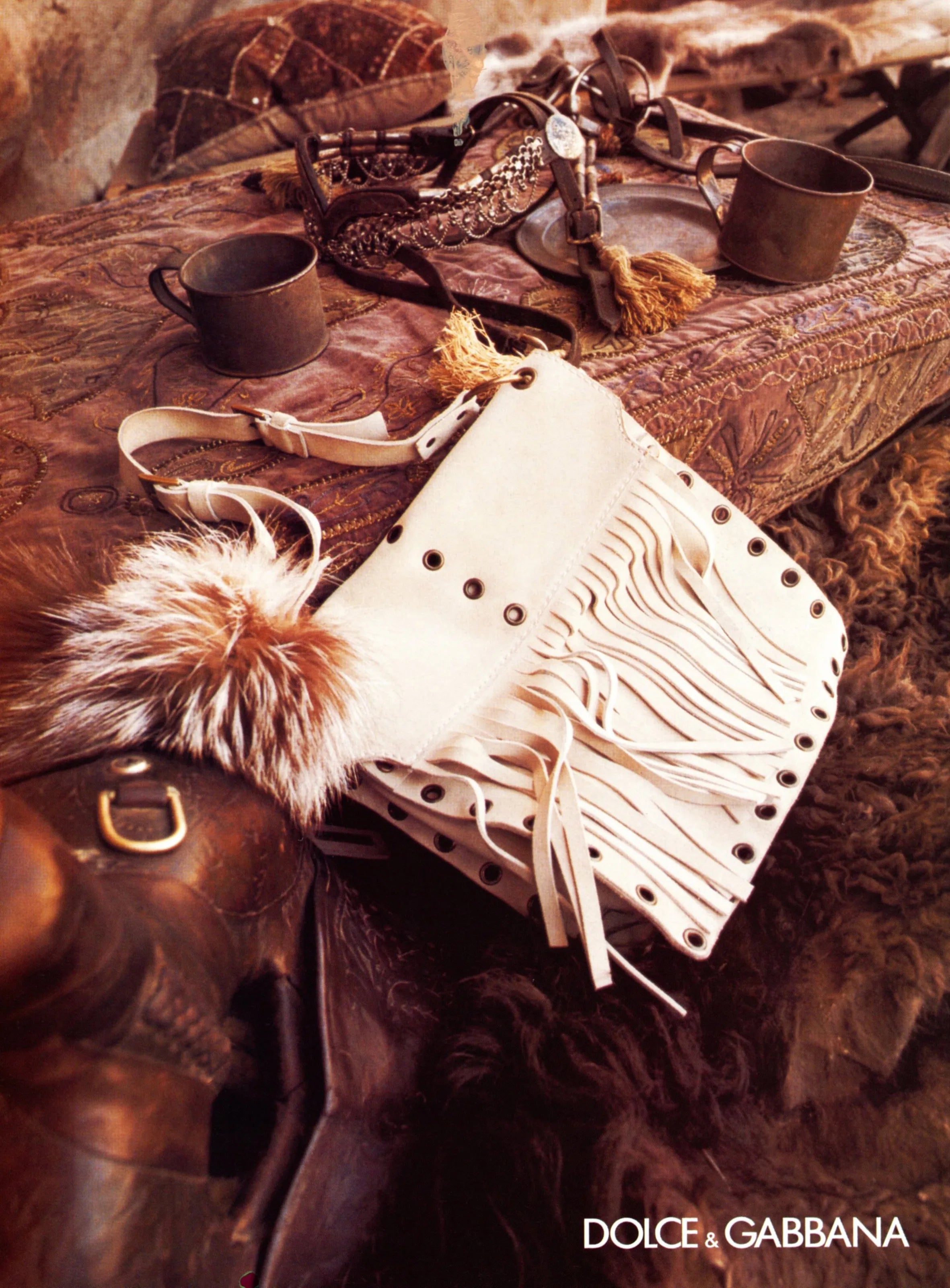 Dolce & Gabbana 2001 Espresso Suede Fringe Crossbody