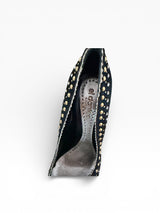 El Dantès Couture Studded Pony Hair Bow Pumps