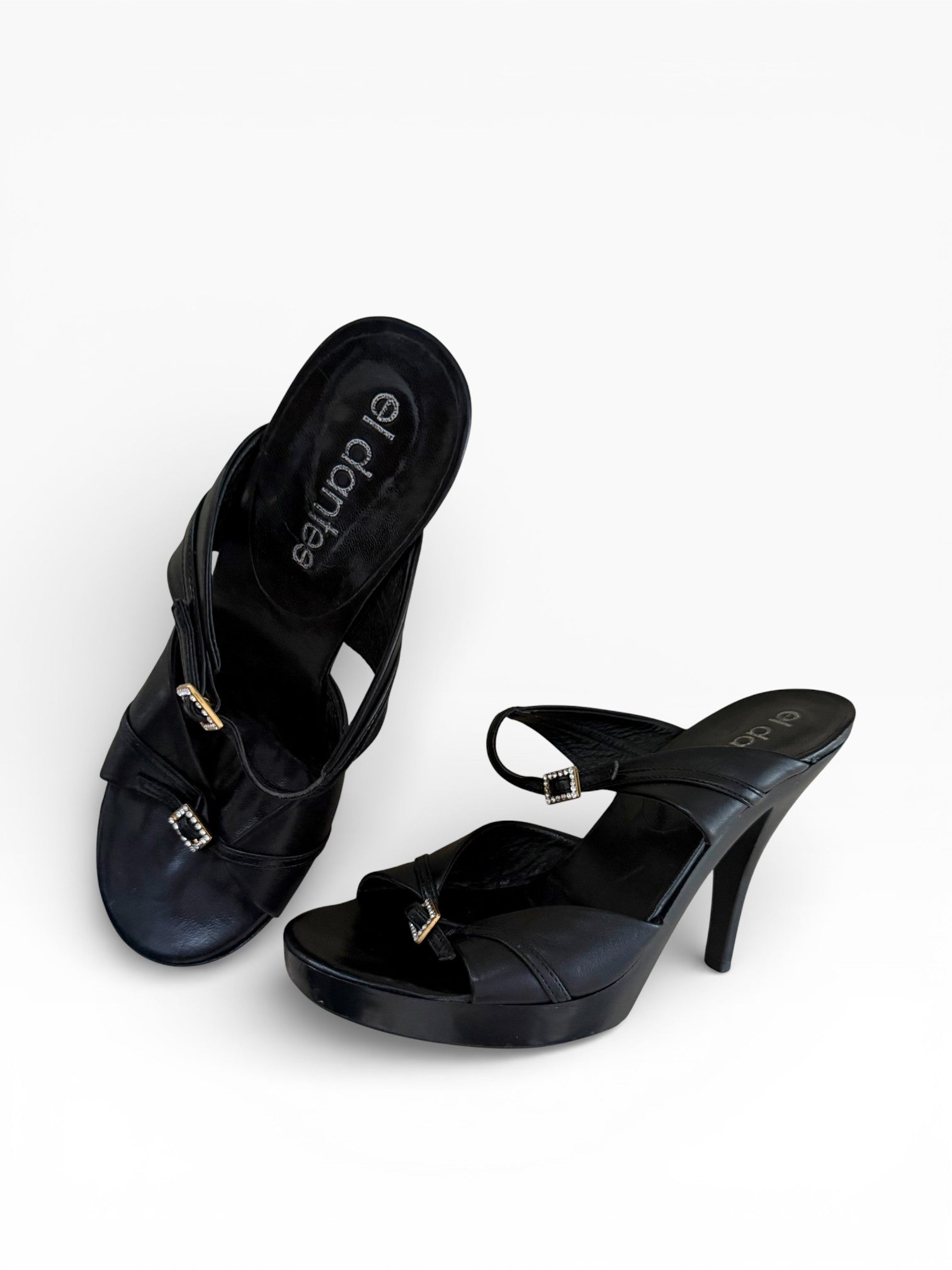 El Dantès Crystal Buckle Platform Mules