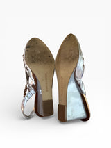 Rocawear Silver & Bronze Braided Wedge Sandals