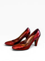 Roberto Cavalli Metallic Red Patent Leather Pumps