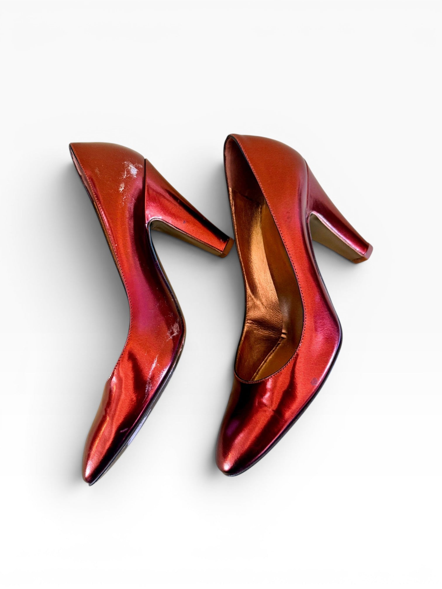 Roberto Cavalli Metallic Red Patent Leather Pumps