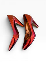 Roberto Cavalli Metallic Red Patent Leather Pumps