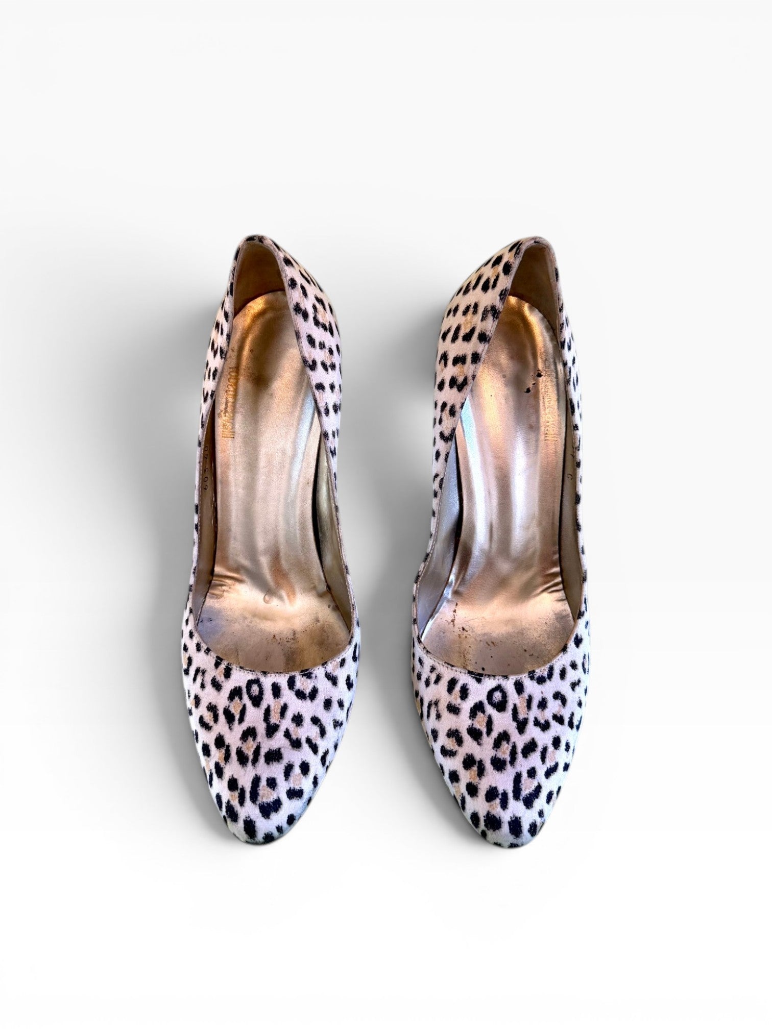 Roberto Cavalli Tan Leopard Suede Pumps