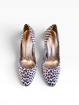 Roberto Cavalli Tan Leopard Suede Pumps