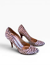 Roberto Cavalli Tan Leopard Suede Pumps