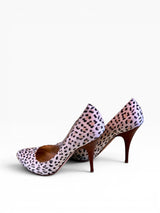 Roberto Cavalli Tan Leopard Suede Pumps