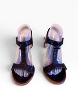 Bottega Veneta Intrecciato T-Strap Heeled Sandals