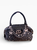 Baby Phat Monogram Satchel with Crystal Butterfly Charms