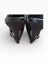 Baby Phat Snakeskin Cuff Mule Heels