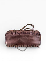 Rocawear Y2K Monogram Barrel Bag Brown Bronze Silver Hardware