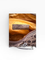 Rocawear Y2K Monogram Barrel Bag Brown Bronze Silver Hardware