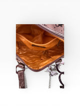 Rocawear Y2K Monogram Barrel Bag Brown Bronze Silver Hardware