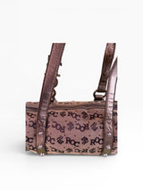 Rocawear Y2K Monogram Barrel Bag Brown Bronze Silver Hardware