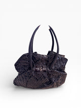 Baby Phat Woven Leather Crystal Medallion Tote