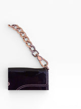 Roberto Cavalli Patent Leather Crest Medallion Chain Shoulder Bag