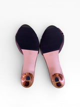 Vicini by Giuseppe Zanotti Crystal Satin Mules & Matching Chain Clutch Set