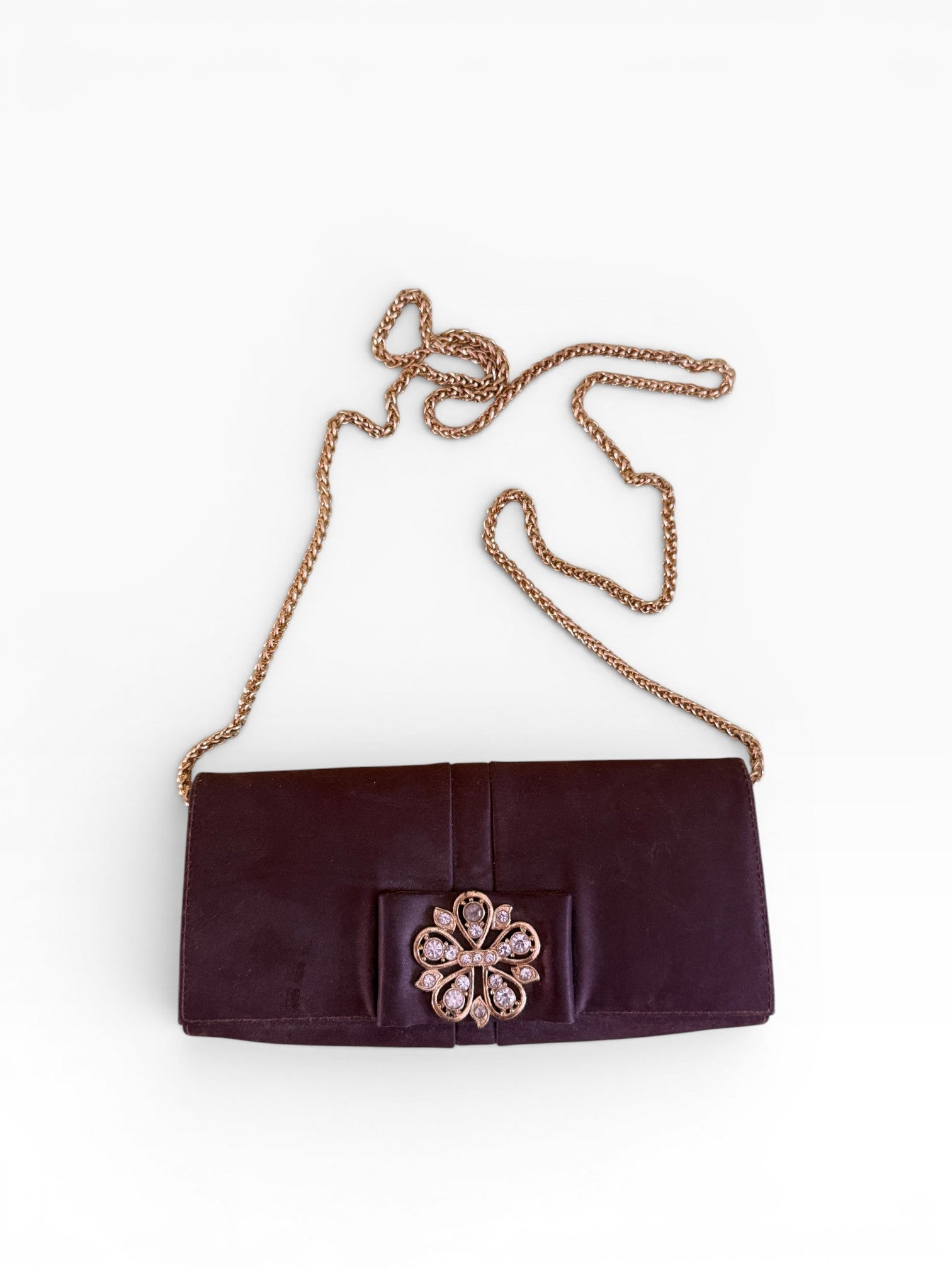 Vicini by Giuseppe Zanotti Crystal Satin Mules & Matching Chain Clutch Set