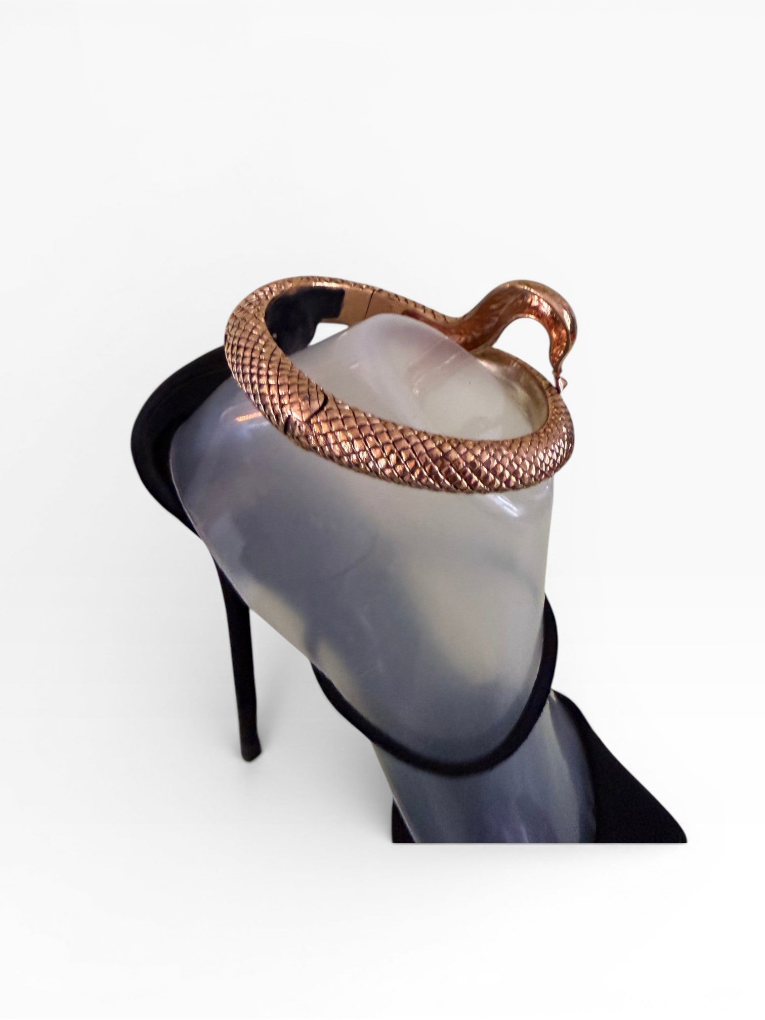 Giuseppe Zanotti Snake Coil Ankle Cuff Suede Sandals
