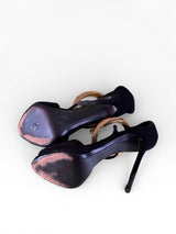 Giuseppe Zanotti Snake Coil Ankle Cuff Suede Sandals