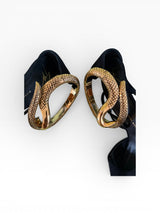 Giuseppe Zanotti Snake Coil Ankle Cuff Suede Sandals
