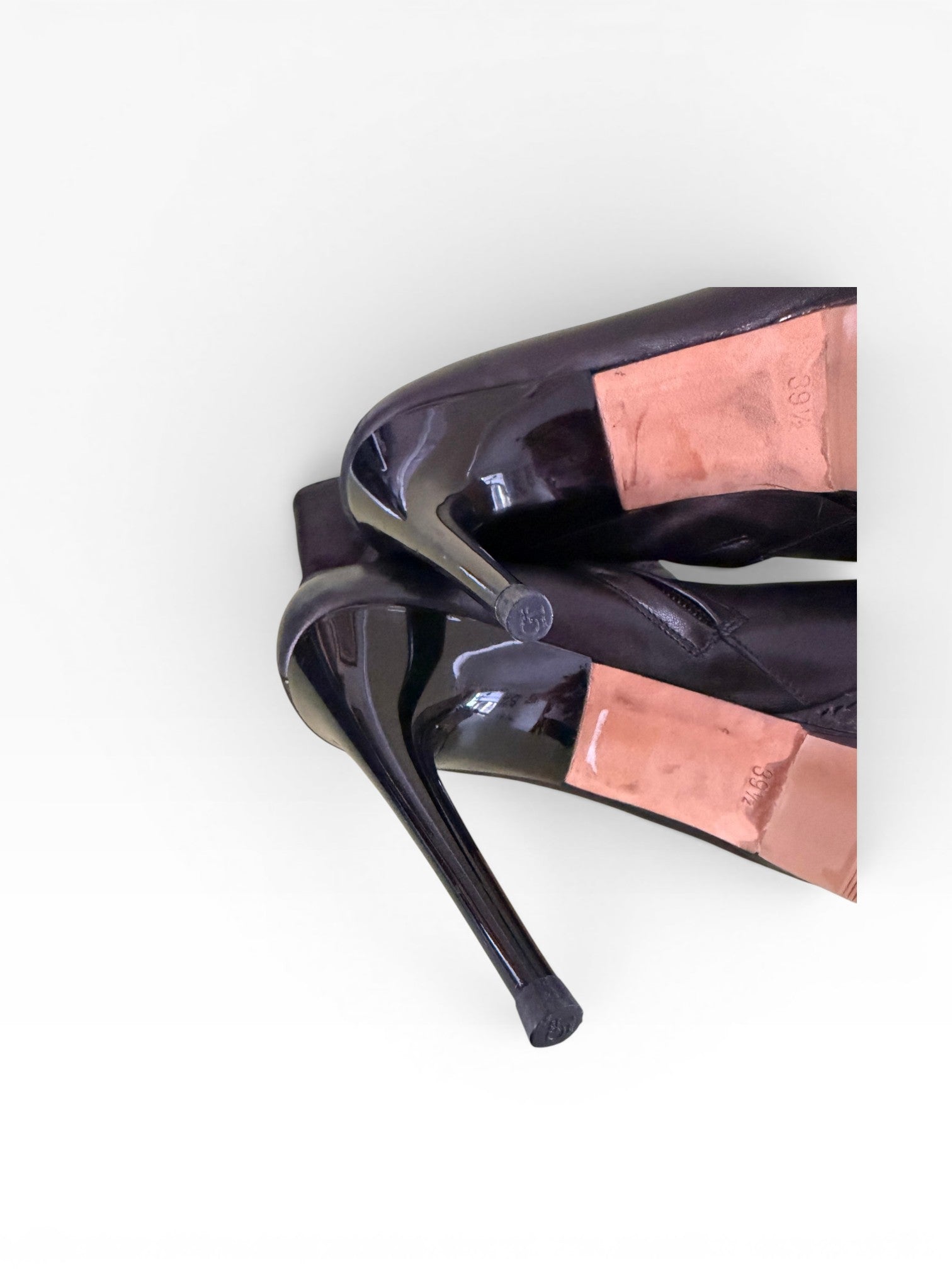 Christian Dior Leather Platform Ankle Boots with Woven Toe Detail