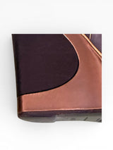 Yves Saint Laurent Rive Gauche Lavender Suede Architectural Wedge Booties