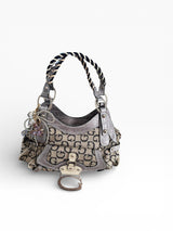Guess Monogram Hobo with Braided Handle & Rhinestone G Buckle