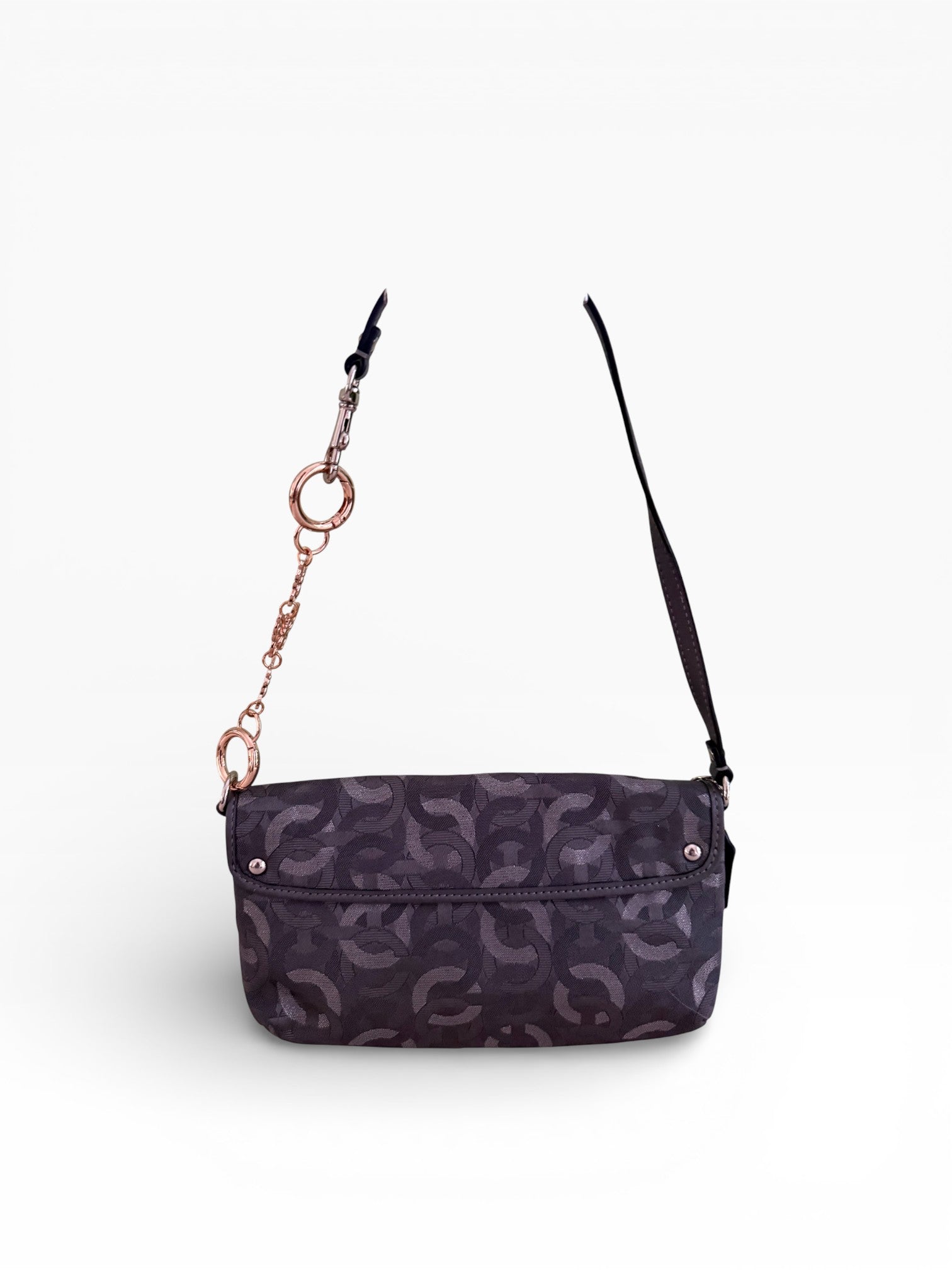 Coach Signature Mini Baguette with Crystal Butterfly Charm Chain