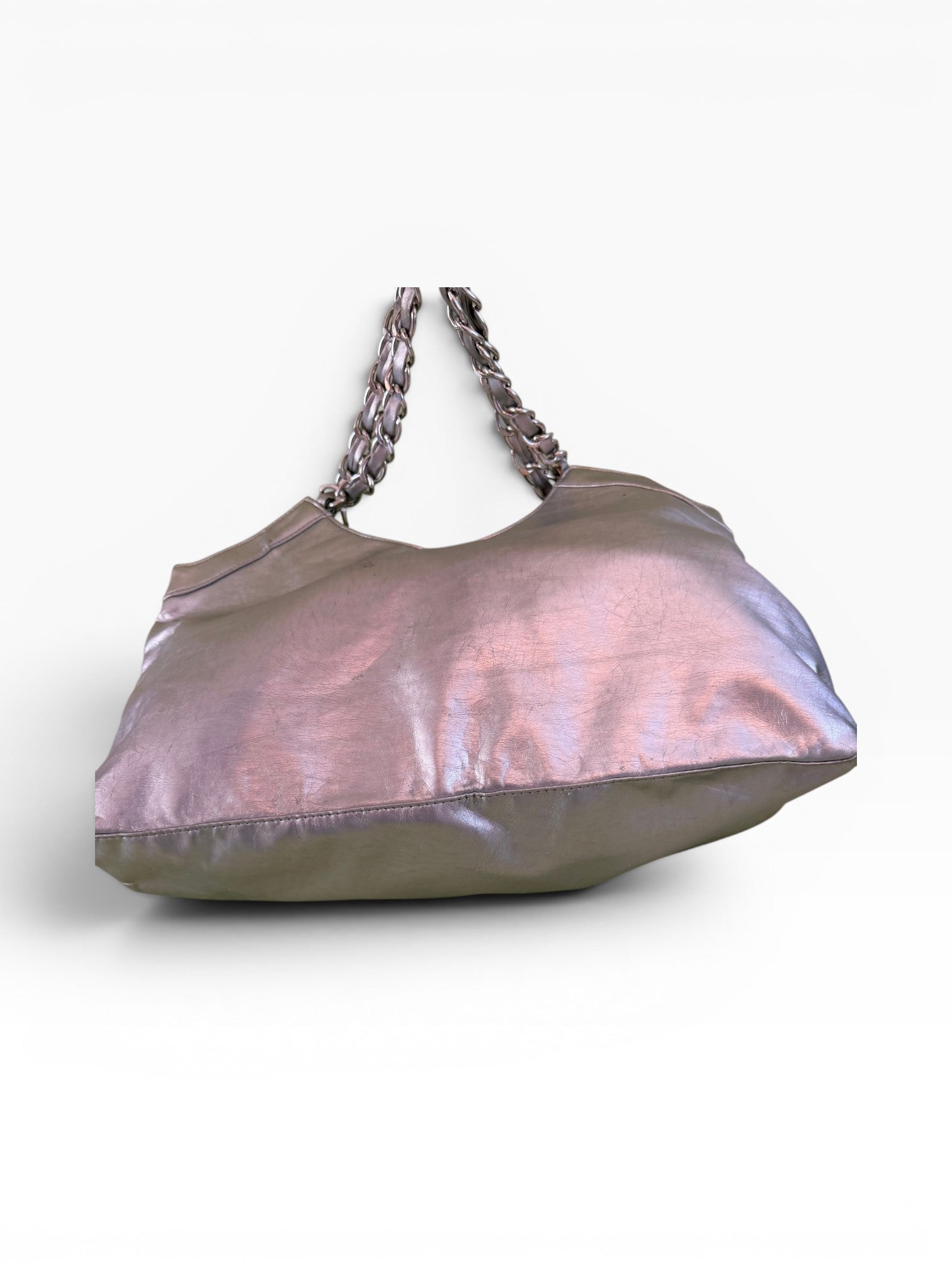 Baby Phat Silver Metallic Chain Tote Bag