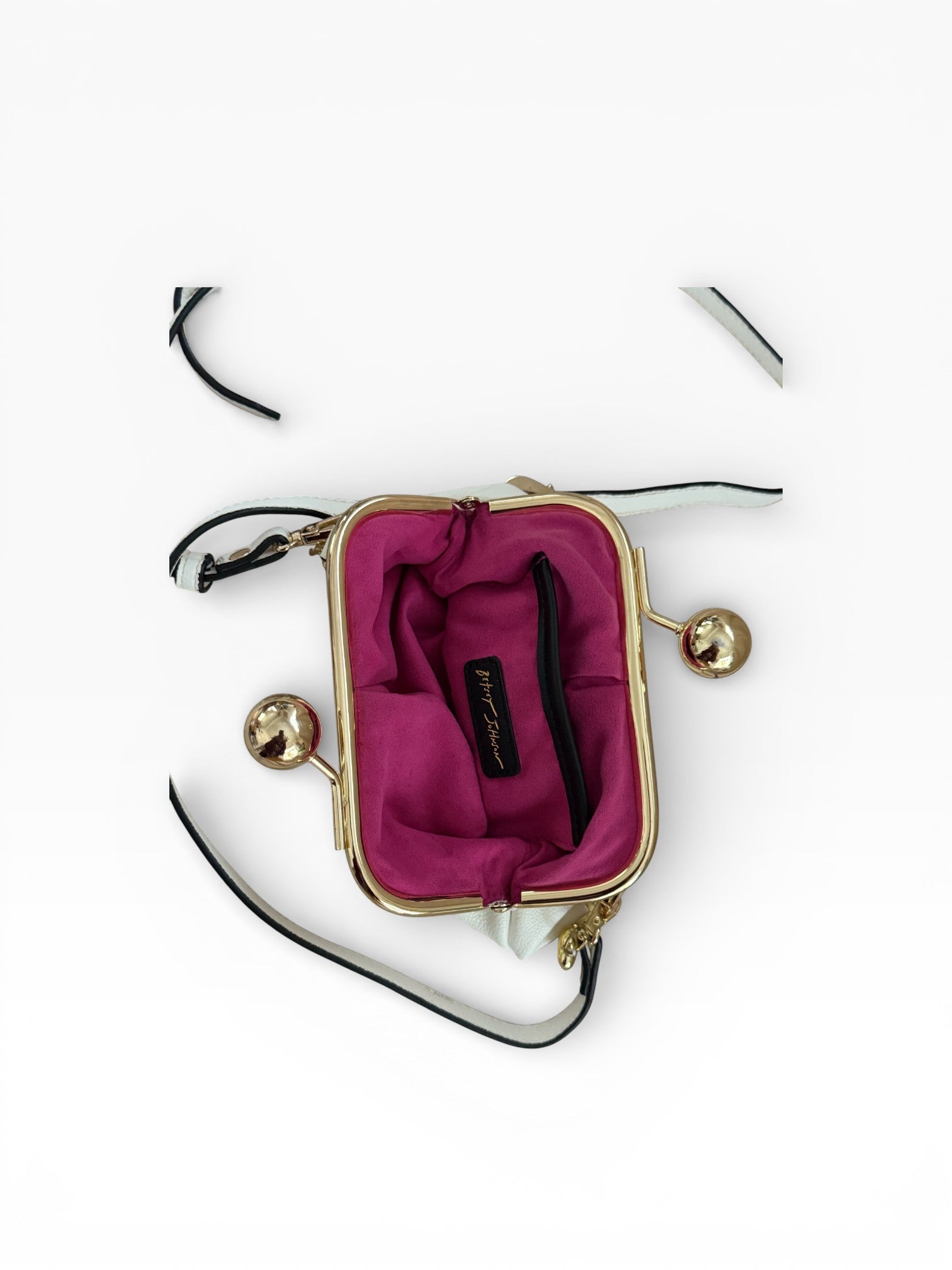 Betsey Johnson Kiss-Lock Mini Bag with Gold Heart Chain