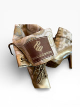Rocawear Gold Monogram Platform Lace-Up Boots