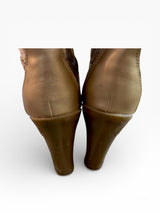 Rocawear Gold Monogram Platform Lace-Up Boots
