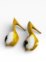 Apple Bottoms Exotic Feather Mule Heels