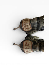 El Dantés Couture Distressed Denim Stiletto Booties