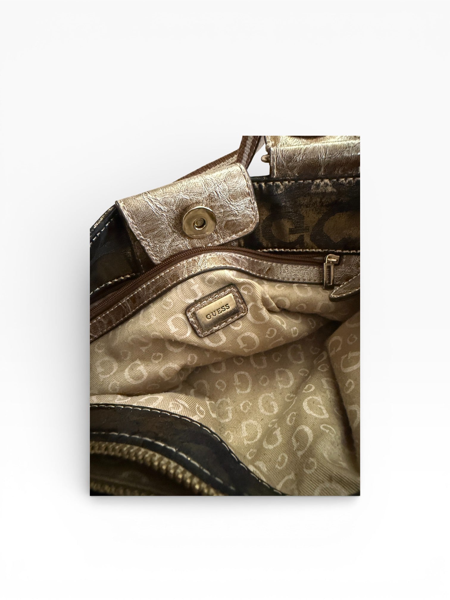 Guess Metallic Monogram Shoulder Bag