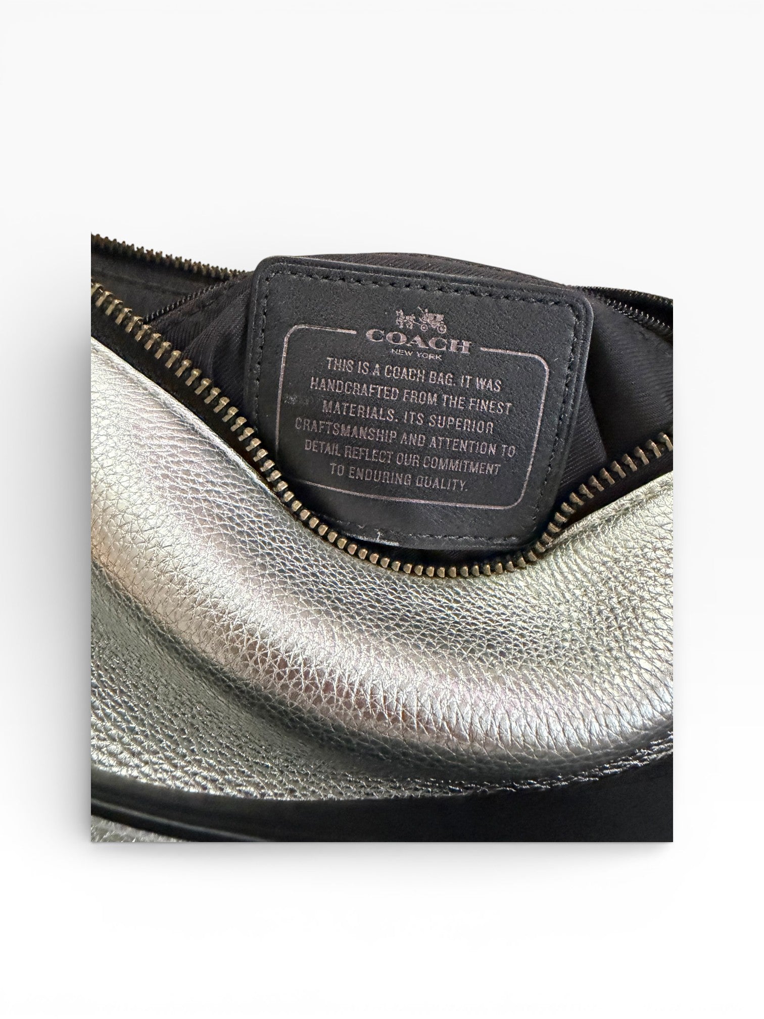 Coach Metallic Silver Hobo Shoulder Bag