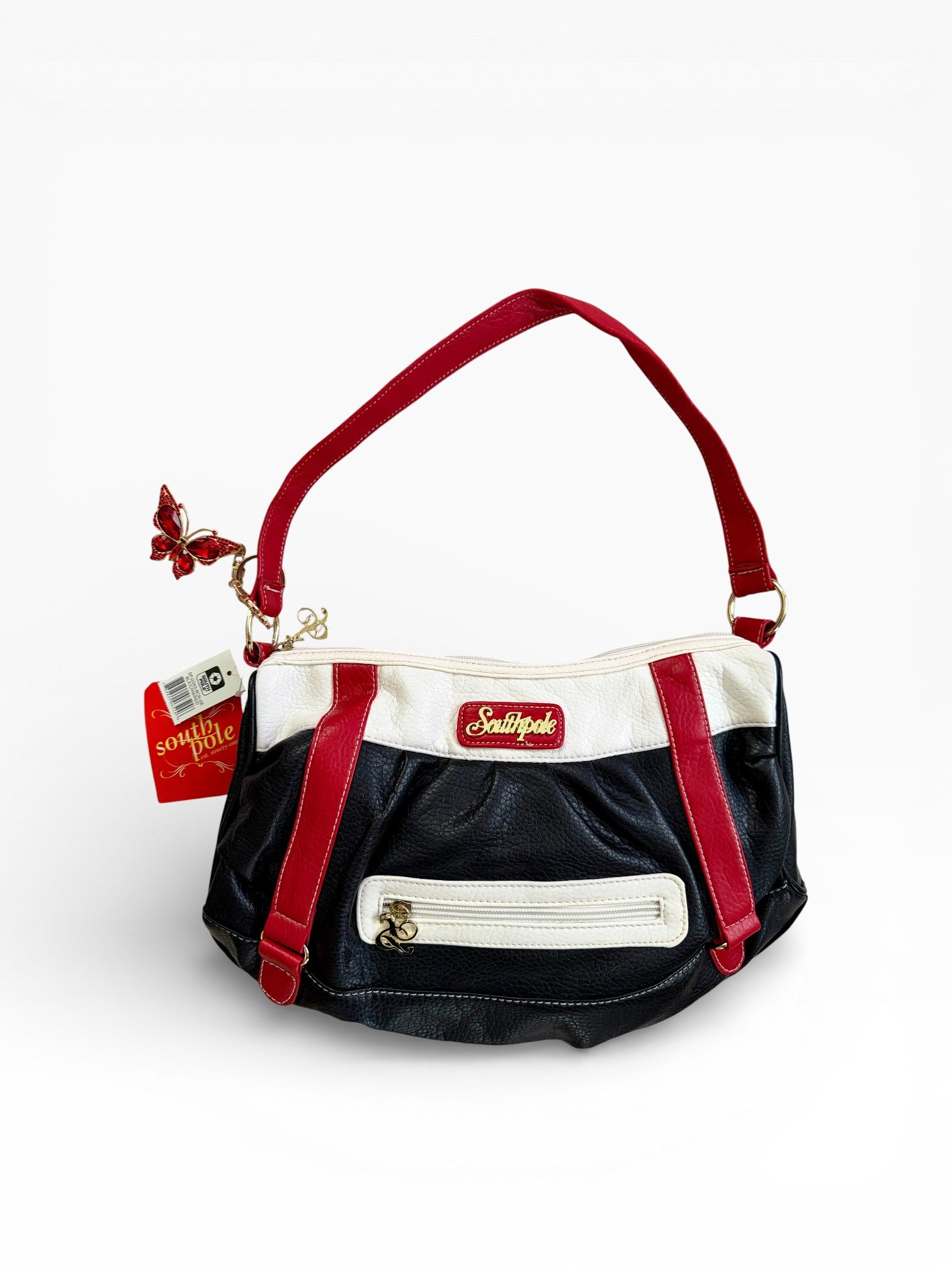 South Pole Colorblock Shoulder Bag with Butterfly Charm