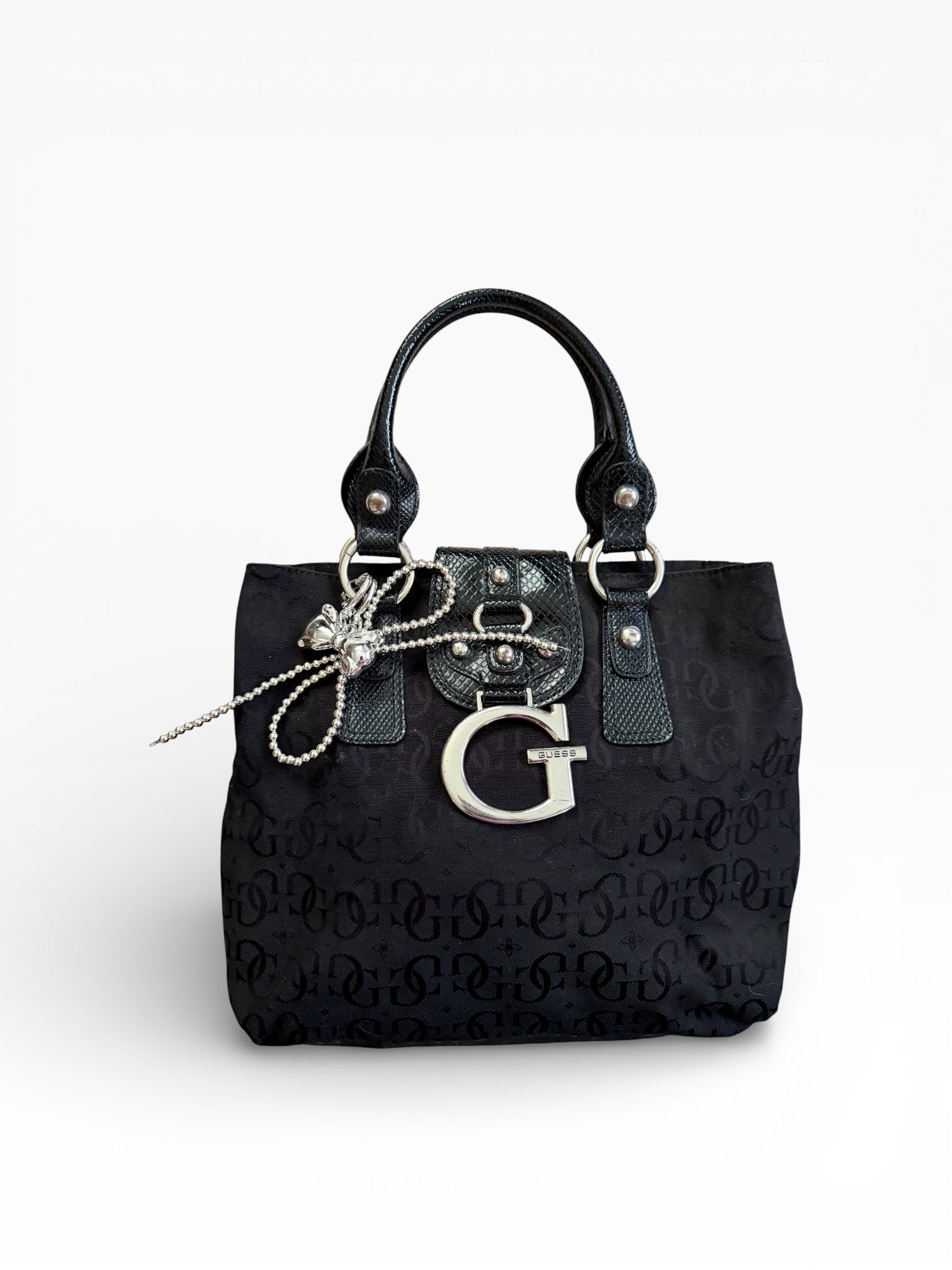 Guess Black Monogram Tote