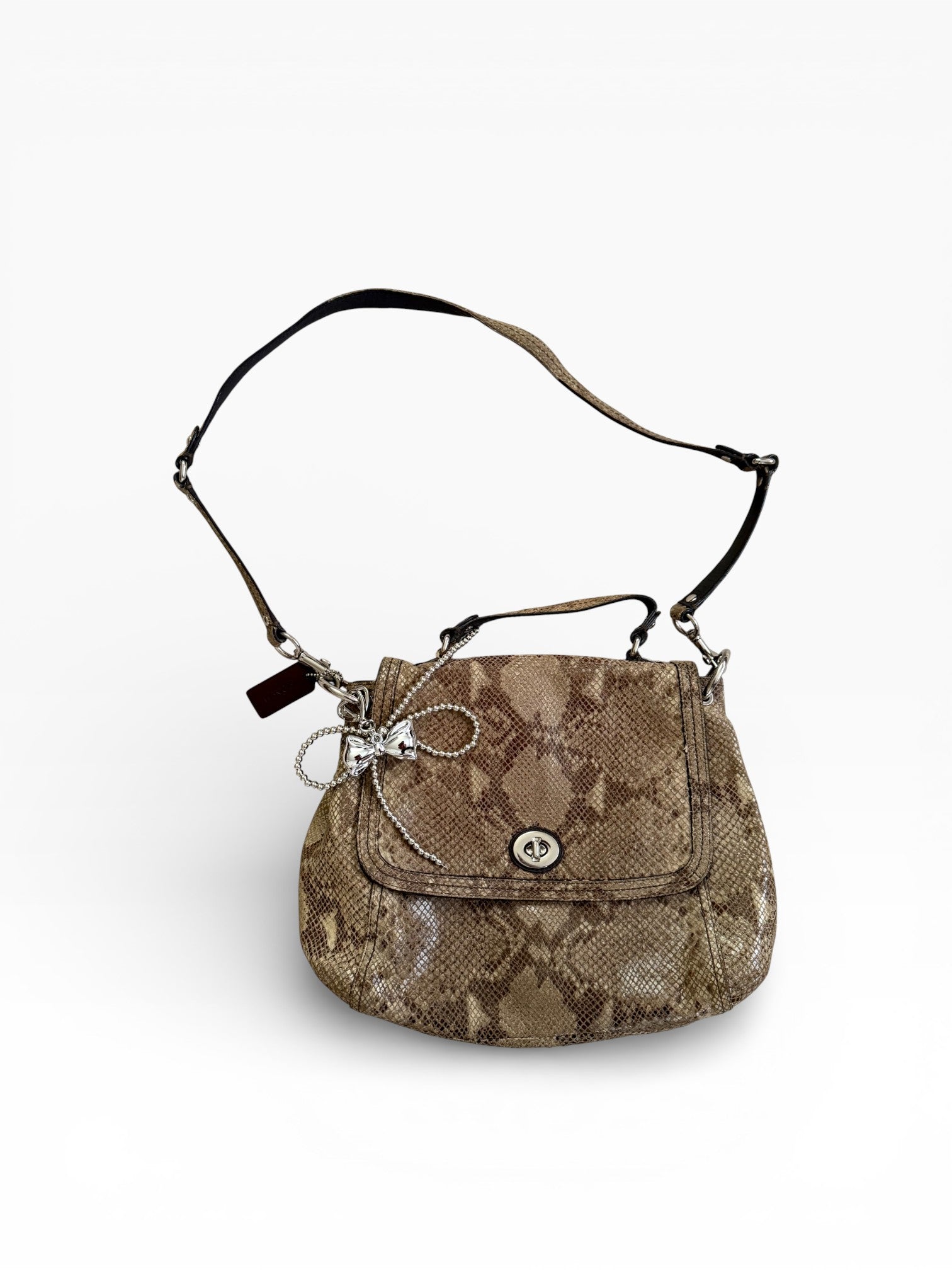 Coach Python Print Turnlock Crossbody Bag