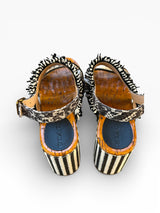 Coach Raffia Fringe Platform Heels
