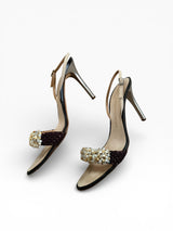 Giuseppe Zanotti Pearl Beaded Slingback Heels