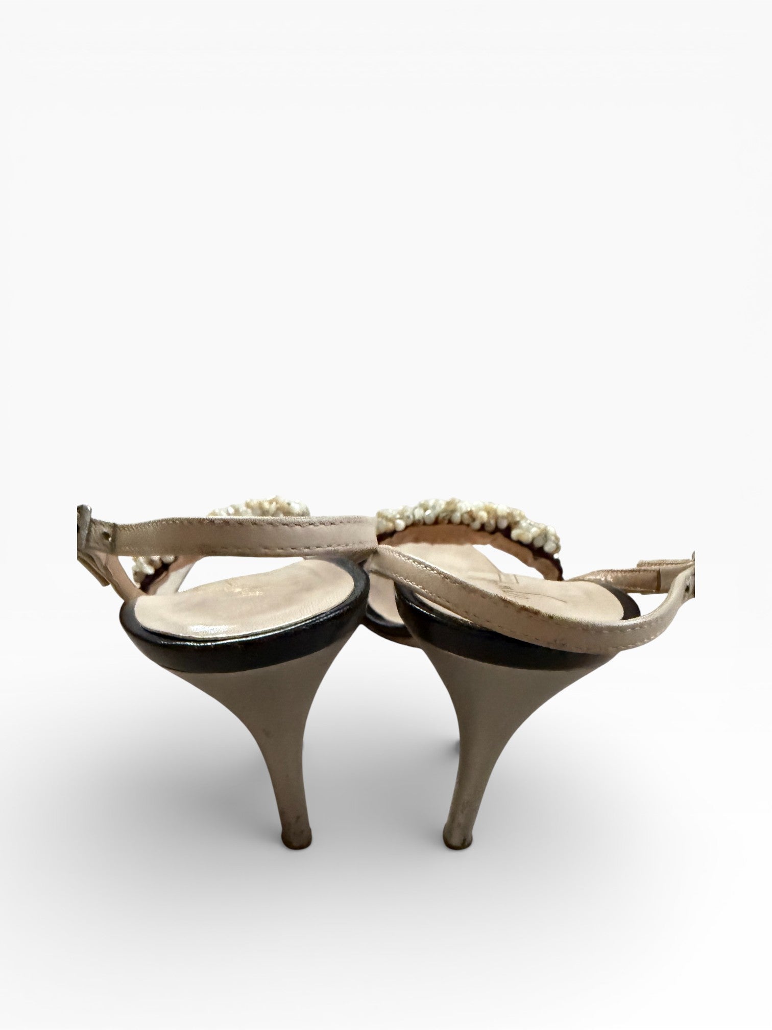 Giuseppe Zanotti Pearl Beaded Slingback Heels