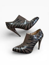 Prada Zebra Print Leather Ankle Booties
