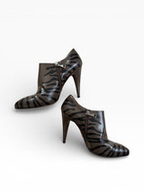 Prada Zebra Print Leather Ankle Booties