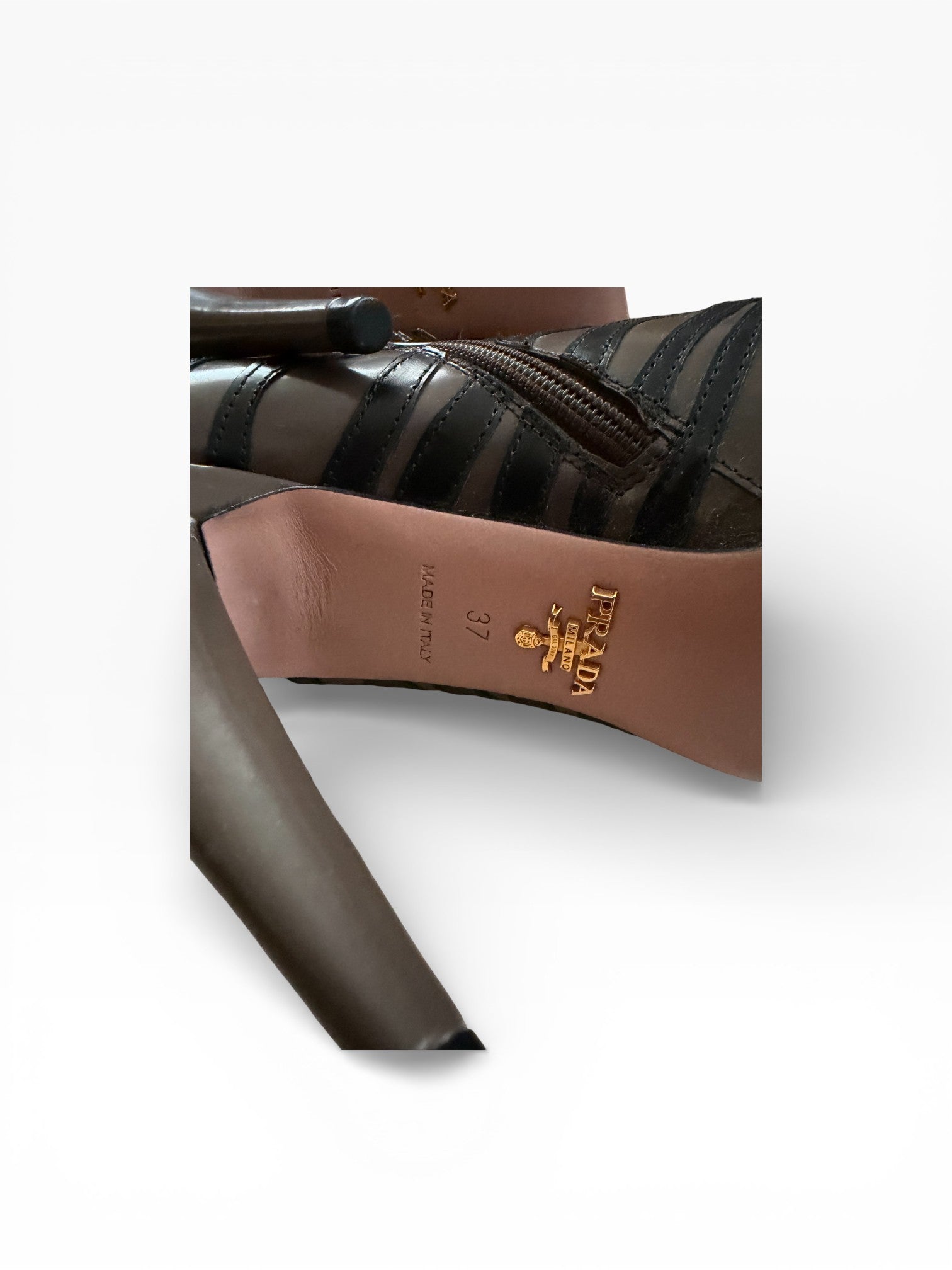 Prada Zebra Print Leather Ankle Booties