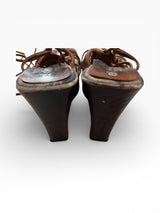 El Dantes Sculptural Wood Platform Gladiator Sandals