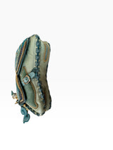 Bracher Emden London Teal Mixed Media Shoulder Bag with Crystal Details