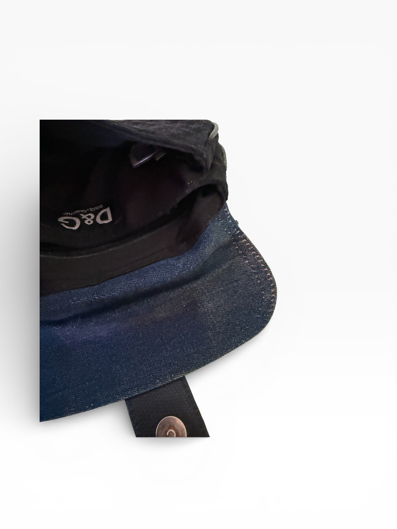 Dolce & Gabbana Denim & Houndstooth Chain Shoulder Bag