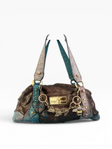 Baby Phat Y2K Metallic Bronze Charm Satchel